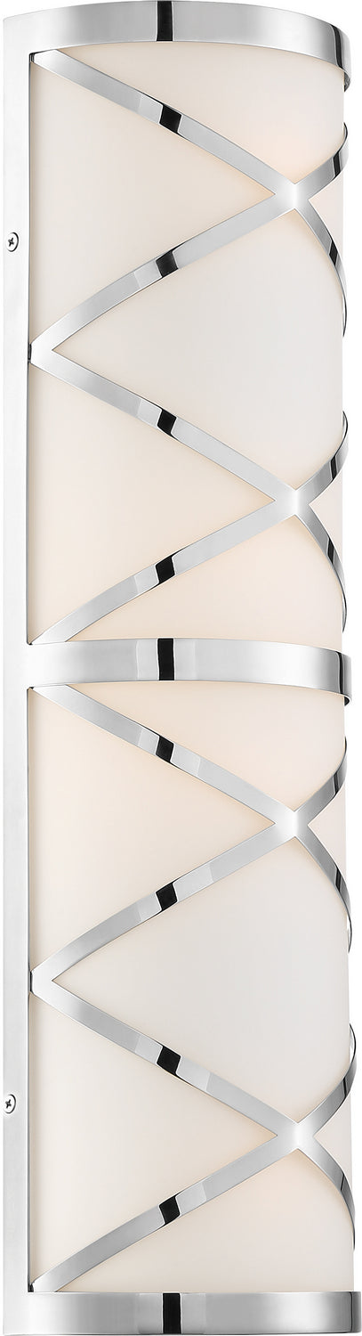Nuvo Sylph 60-6845 Bath Vanity Light 7 in. wide - Polished Nickel / Satin White Glass