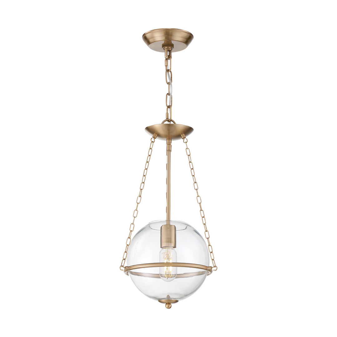 Nuvo Odyssey 60-6941 Pendant Light - Vintage Brass / Clear Glass