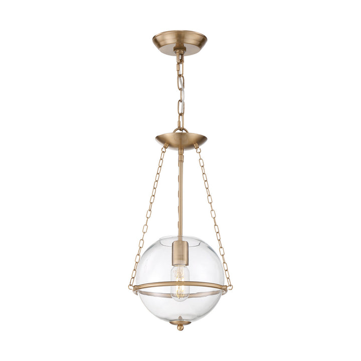 Nuvo Odyssey 60-6941 Pendant Light - Vintage Brass / Clear Glass