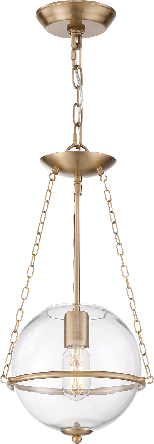 Nuvo Odyssey 60-6941 Pendant Light - Vintage Brass / Clear Glass