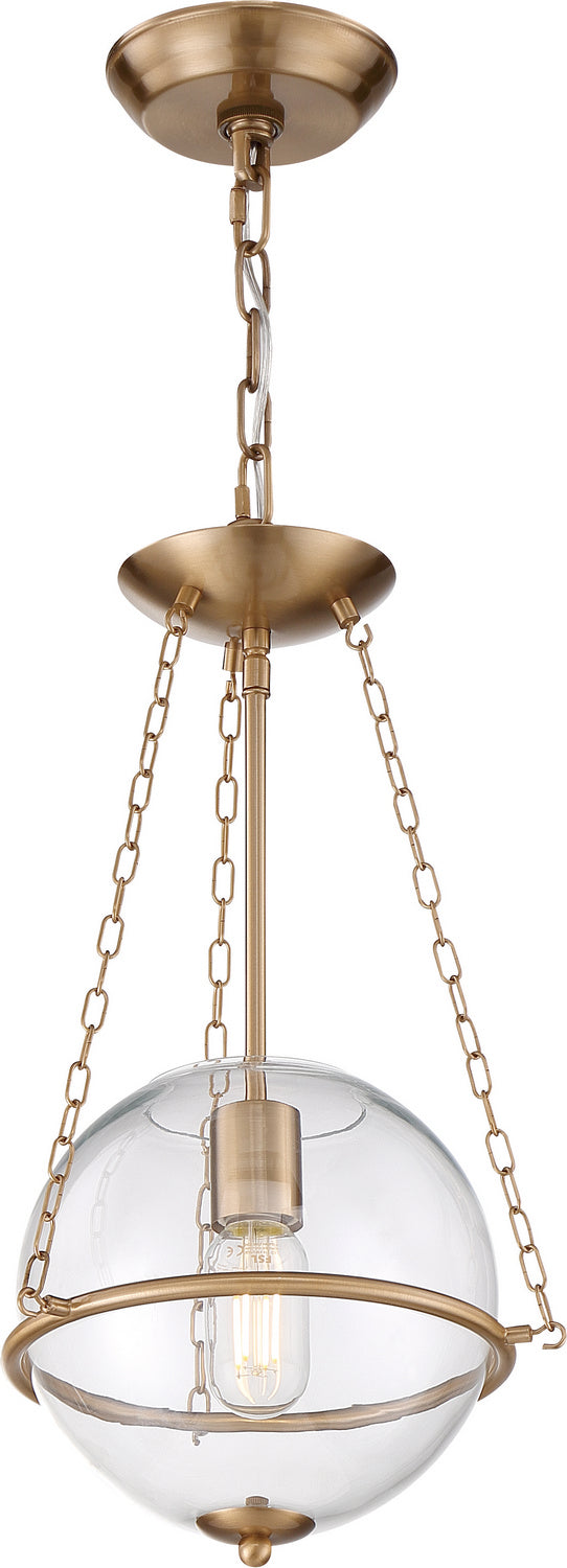 Nuvo Odyssey 60-6941 Pendant Light - Vintage Brass / Clear Glass
