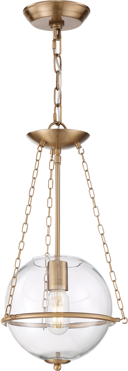 Nuvo Odyssey 60-6941 Pendant Light - Vintage Brass / Clear Glass