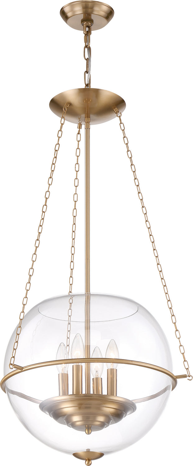 Nuvo Odyssey 60-6943 Pendant Light - Vintage Brass / Clear Glass