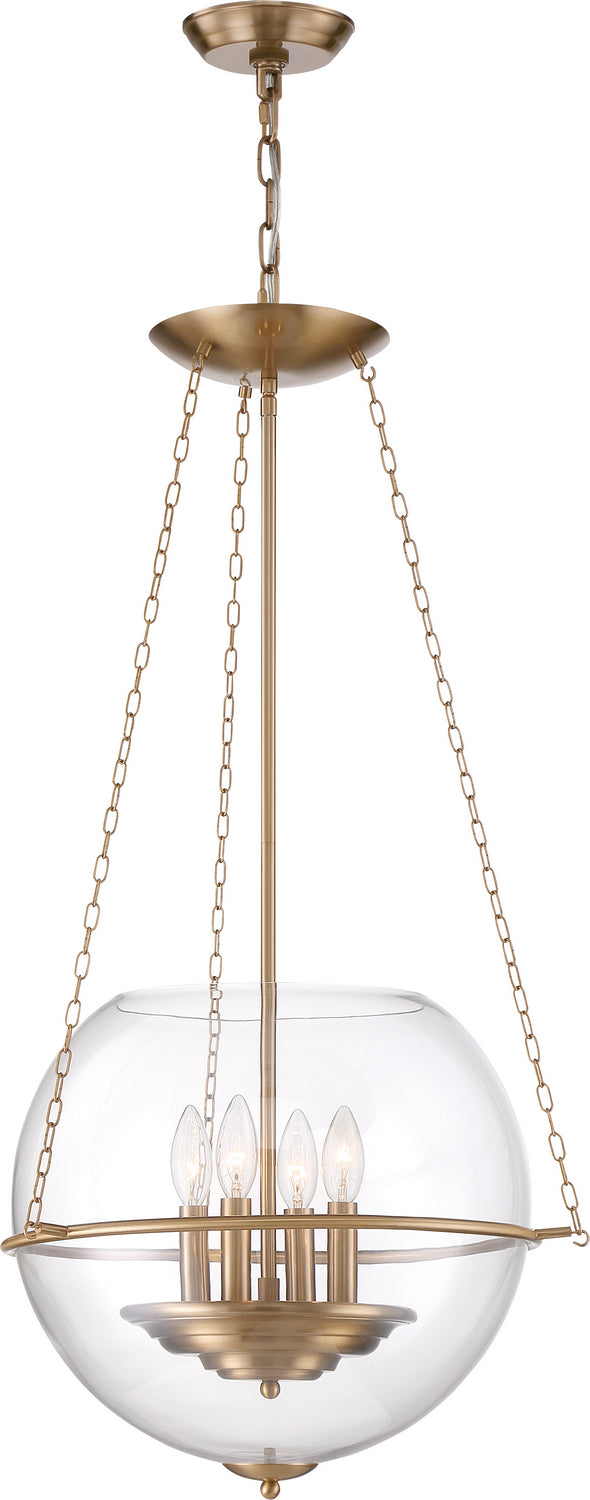 Nuvo Odyssey 60-6943 Pendant Light - Vintage Brass / Clear Glass