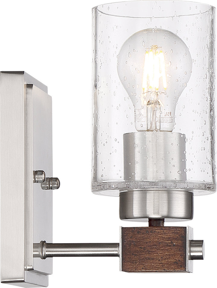 Nuvo Arabel 60-6961 Wall Light - Brushed Nickel / Nutmeg Wood