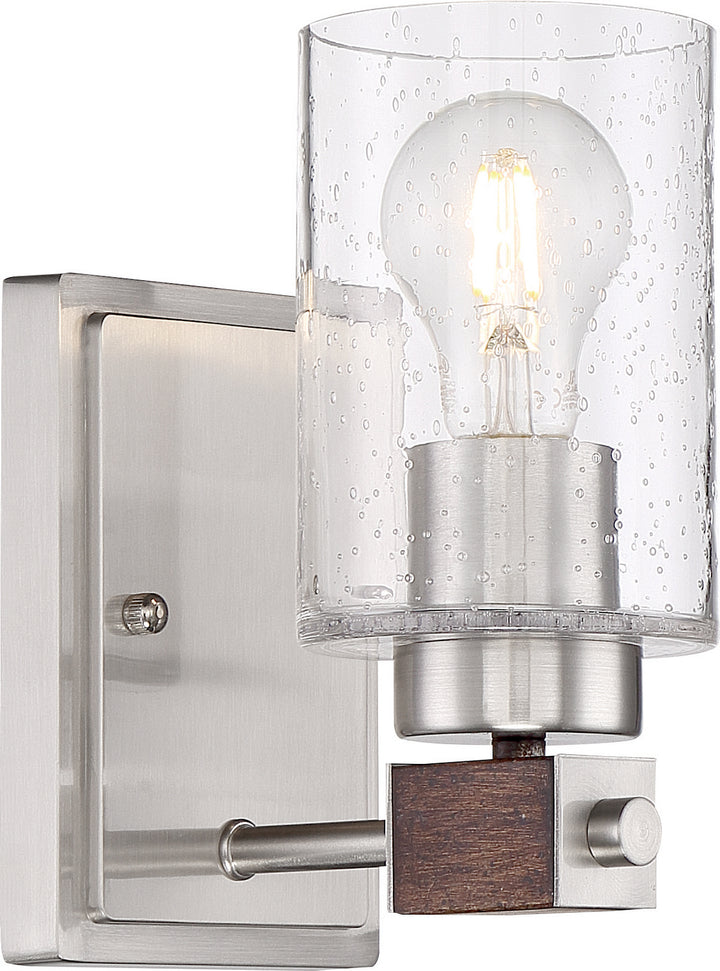 Nuvo Arabel 60-6961 Wall Light - Brushed Nickel / Nutmeg Wood