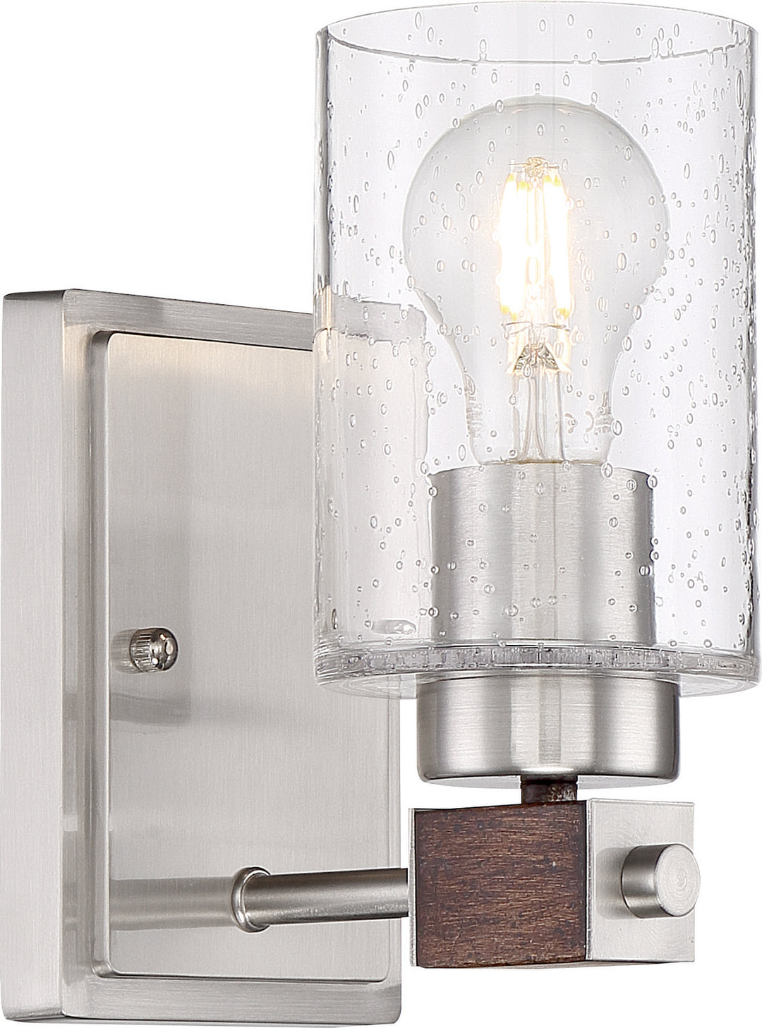 Nuvo Arabel 60-6961 Wall Light - Brushed Nickel / Nutmeg Wood
