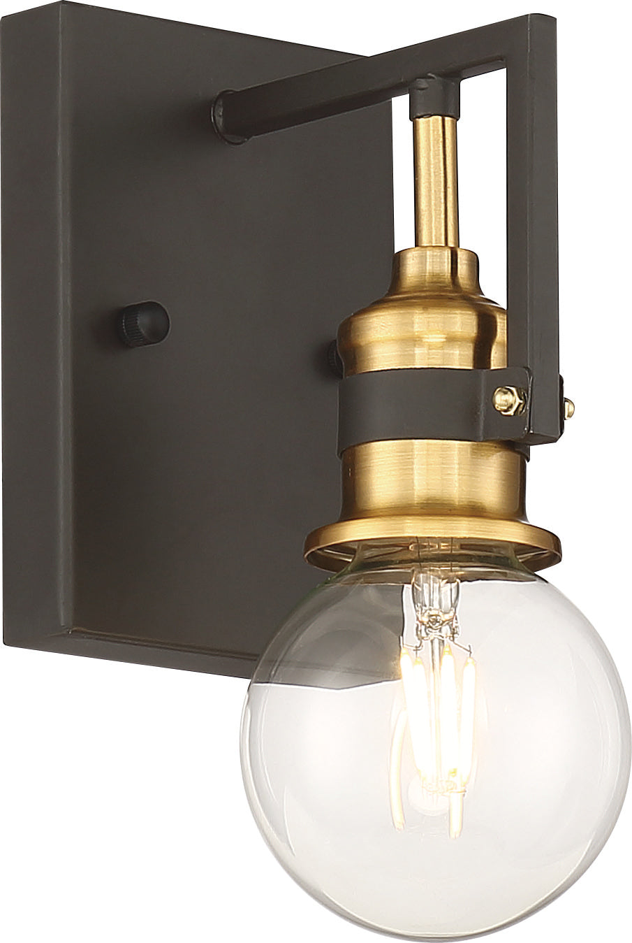 Nuvo Intention 60-6971 Wall Light - Warm Brass / Black