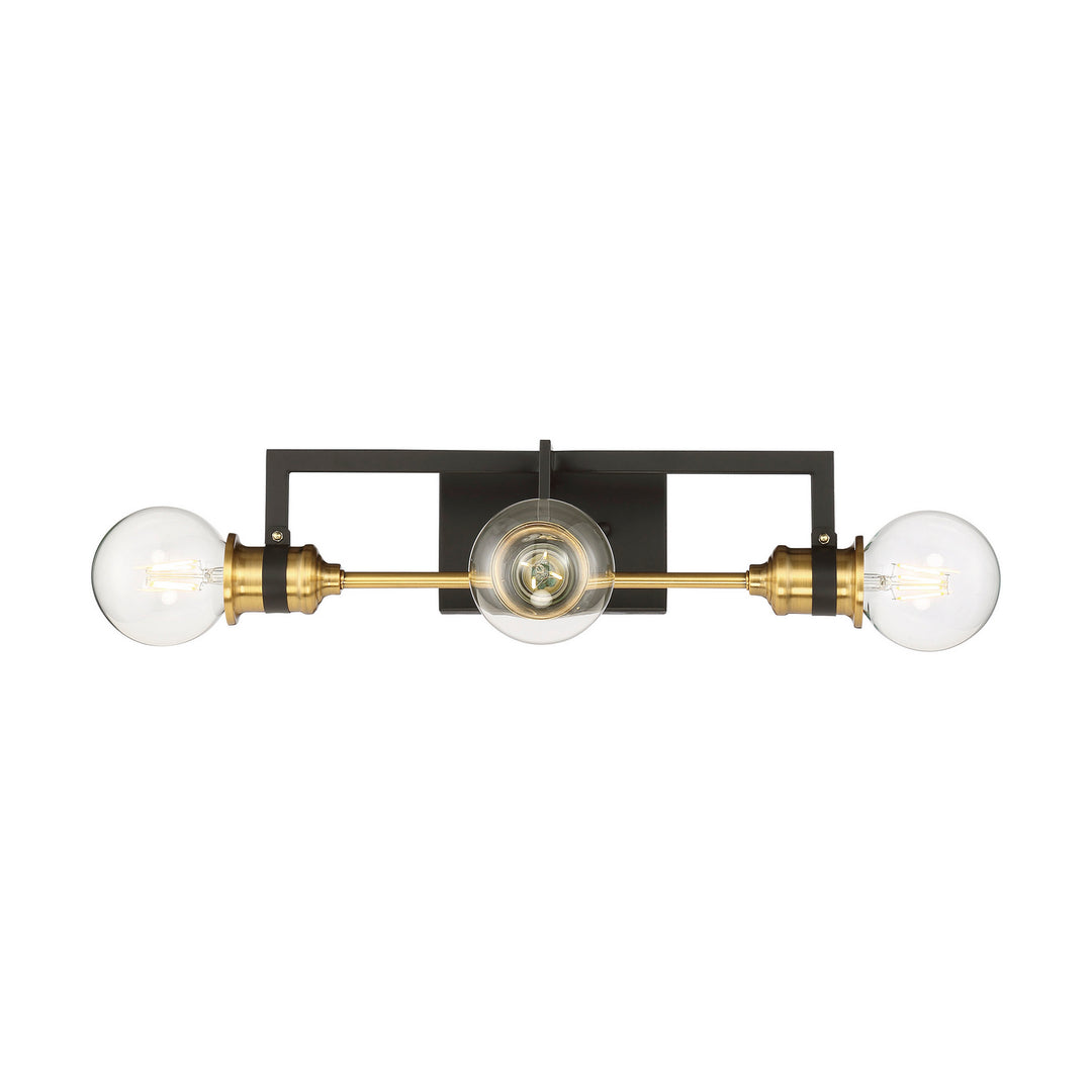 Nuvo Intention 60-6973 Bath Vanity Light 17 in. wide - Warm Brass / Black
