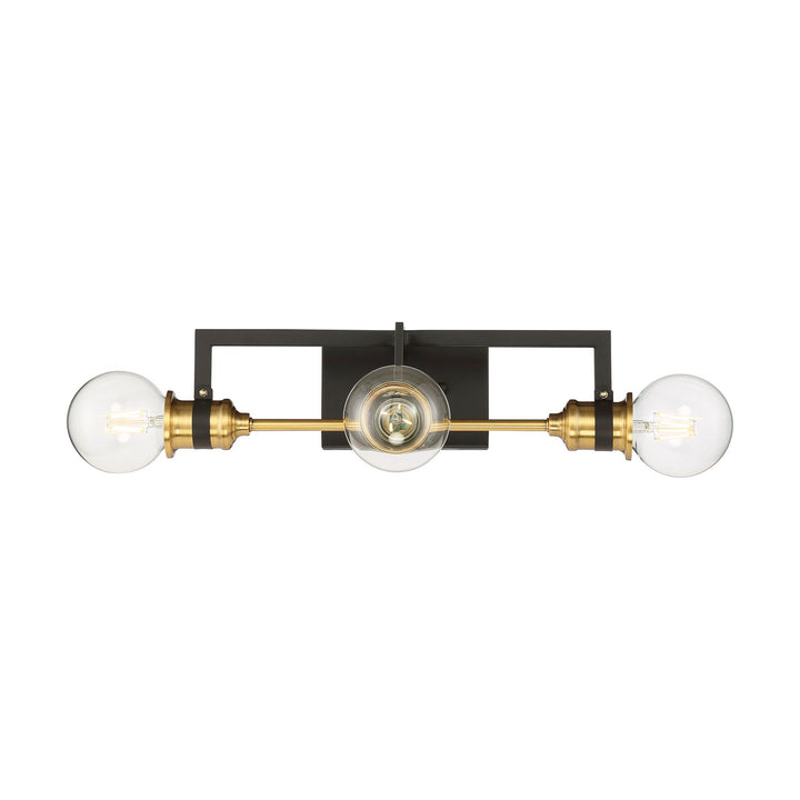 Nuvo Intention 60-6973 Bath Vanity Light 17 in. wide - Warm Brass / Black