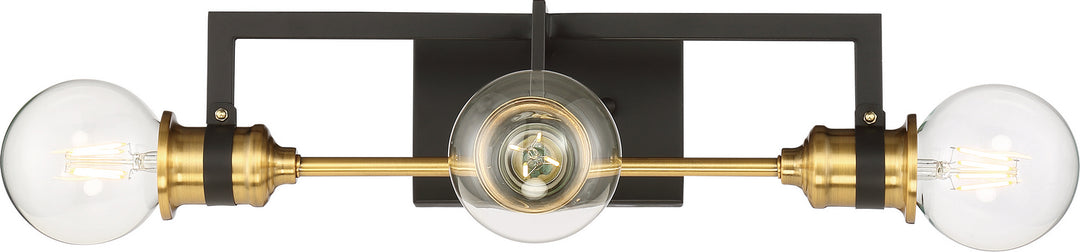 Nuvo Intention 60-6973 Bath Vanity Light 17 in. wide - Warm Brass / Black