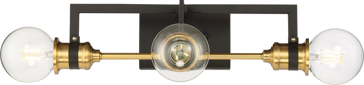 Nuvo Intention 60-6973 Bath Vanity Light 17 in. wide - Warm Brass / Black