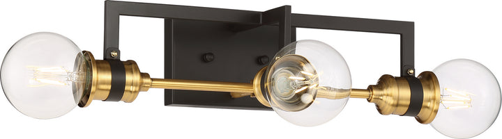 Nuvo Intention 60-6973 Bath Vanity Light 17 in. wide - Warm Brass / Black