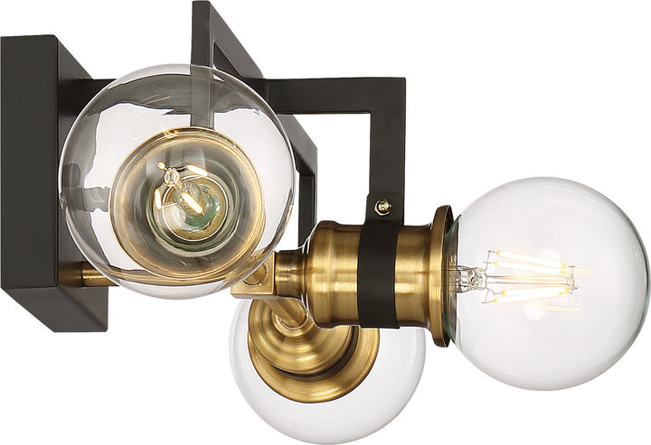 Nuvo Intention 60-6973 Bath Vanity Light 17 in. wide - Warm Brass / Black