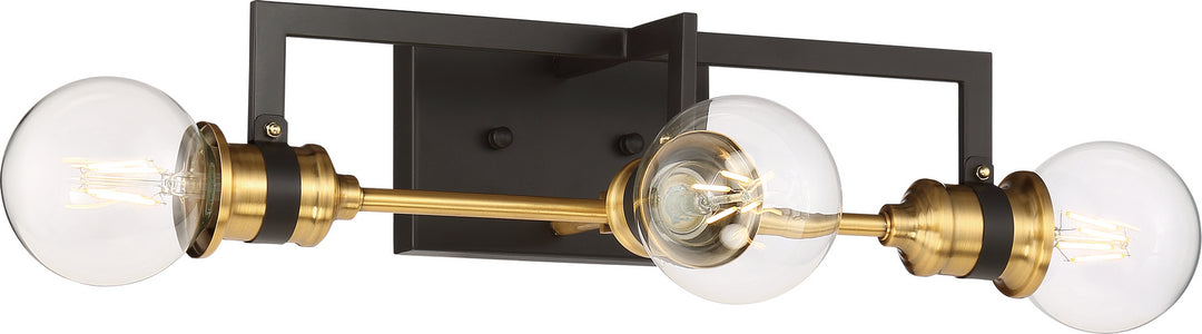 Nuvo Intention 60-6973 Bath Vanity Light 17 in. wide - Warm Brass / Black