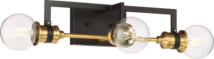 Nuvo Intention 60-6973 Bath Vanity Light 17 in. wide - Warm Brass / Black