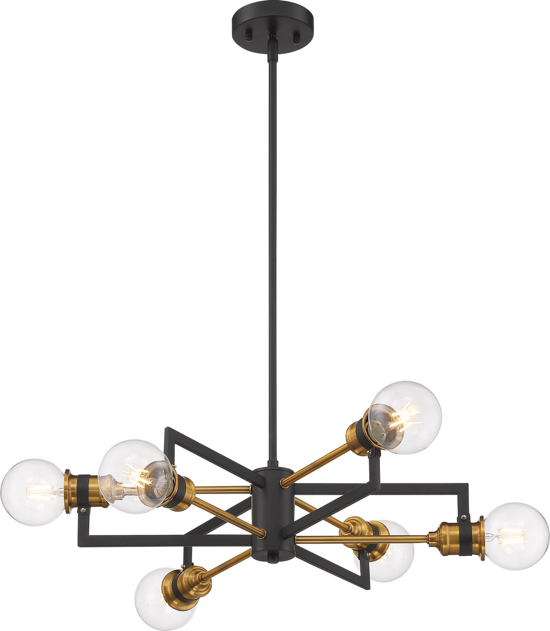 Nuvo Intention 60-6976 Pendant Light - Warm Brass / Black
