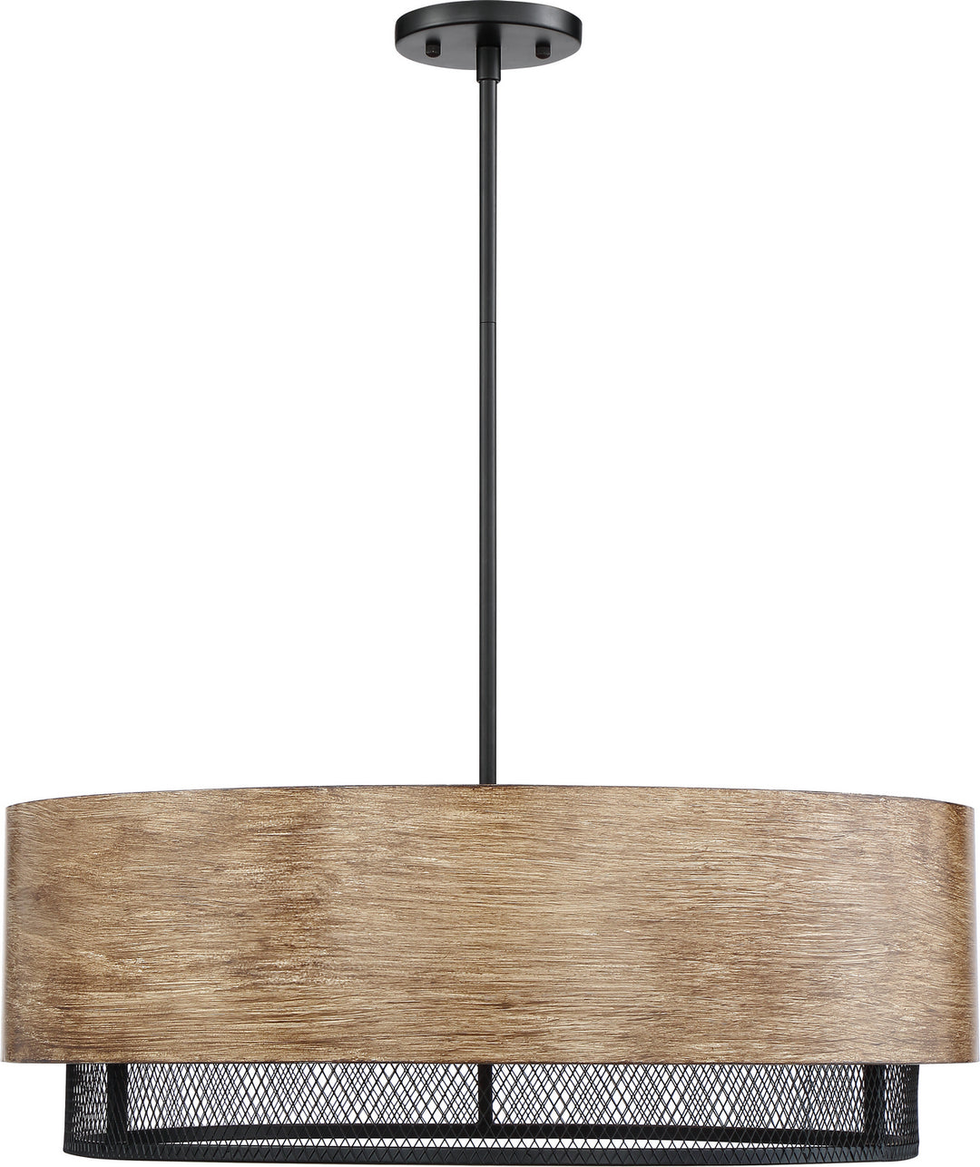 Nuvo Barrique 60-6980 Pendant Light - Black / Honey Wood