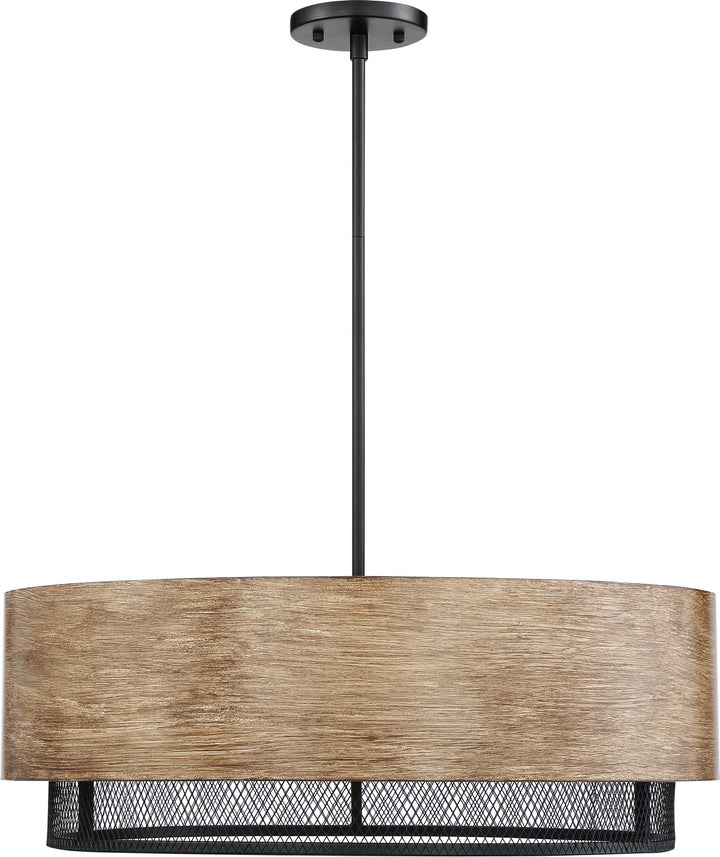 Nuvo Barrique 60-6980 Pendant Light - Black / Honey Wood