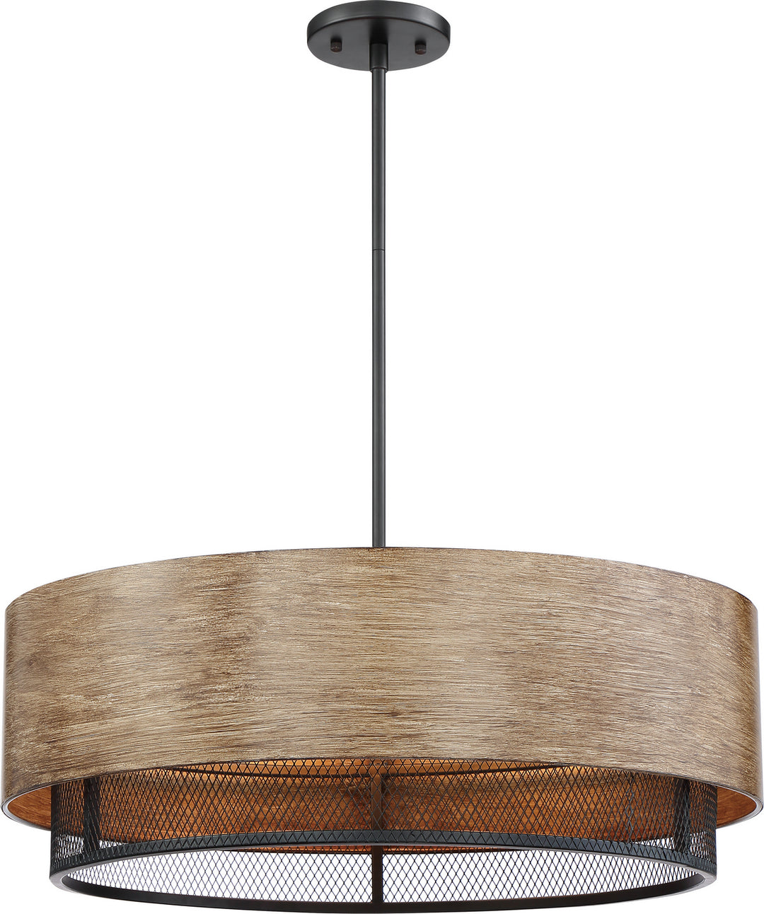 Nuvo Barrique 60-6980 Pendant Light - Black / Honey Wood