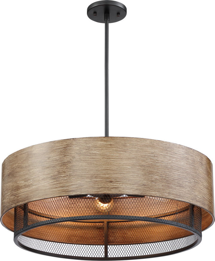 Nuvo Barrique 60-6980 Pendant Light - Black / Honey Wood
