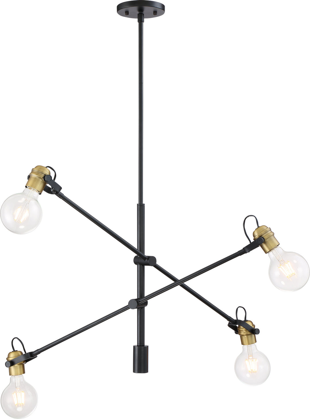 Nuvo Mantra 60-6990 Chandelier Light - Black / Brushed Brass