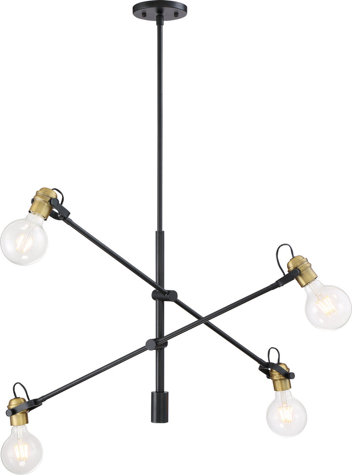 Nuvo Mantra 60-6990 Chandelier Light - Black / Brushed Brass