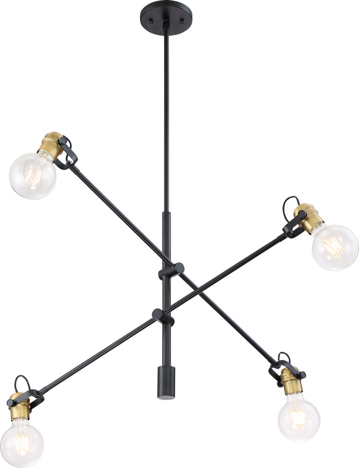Nuvo Mantra 60-6990 Chandelier Light - Black / Brushed Brass