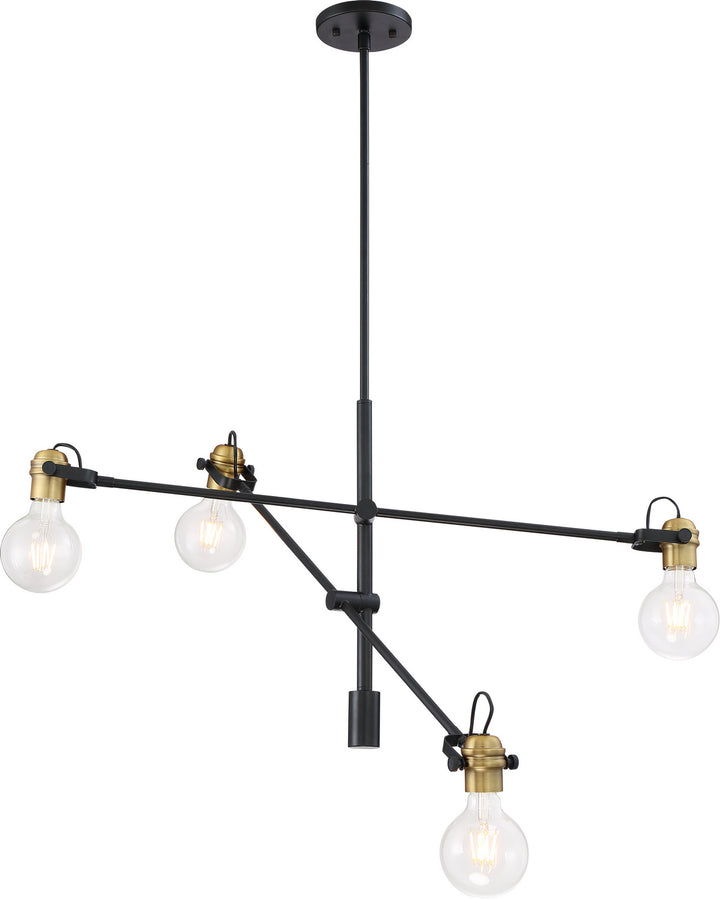 Nuvo Mantra 60-6990 Chandelier Light - Black / Brushed Brass