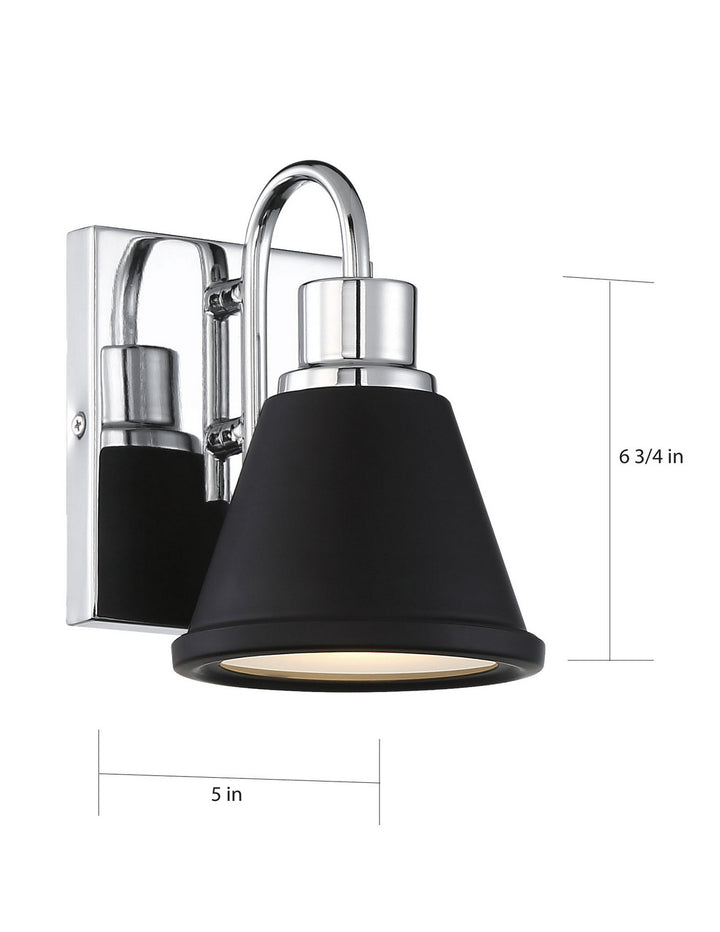 Nuvo Bette 62-1471 Wall Light - Polished Nickel / Matte Black