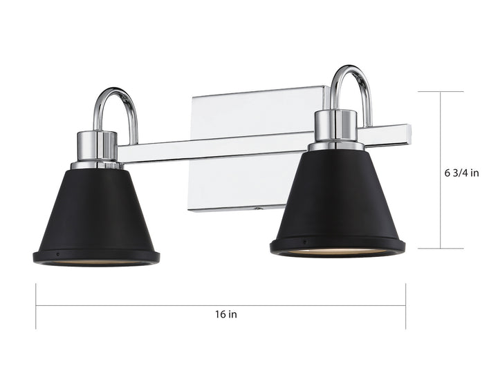 Nuvo Bette 62-1472 Bath Vanity Light 16 in. wide - Polished Nickel / Matte Black