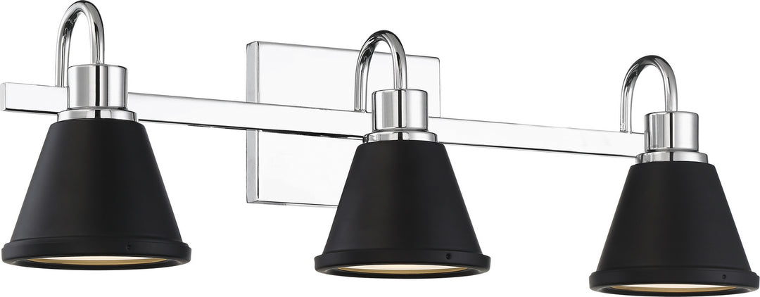 Nuvo Bette 62-1473 Bath Vanity Light 24 in. wide - Polished Nickel / Matte Black