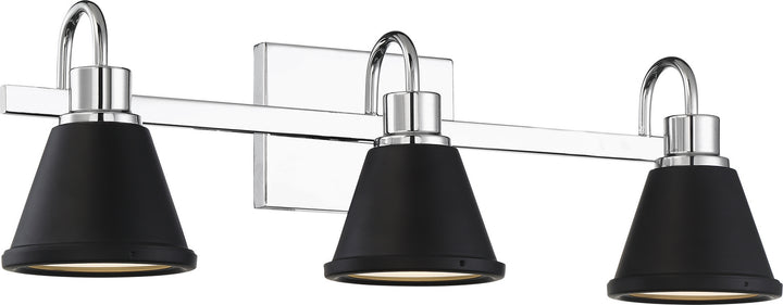 Nuvo Bette 62-1473 Bath Vanity Light 24 in. wide - Polished Nickel / Matte Black
