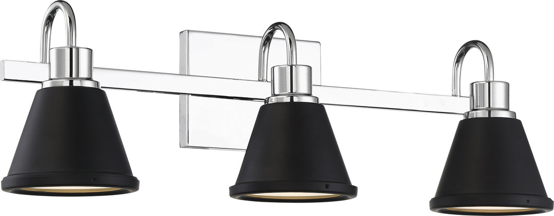 Nuvo Bette 62-1473 Bath Vanity Light 24 in. wide - Polished Nickel / Matte Black