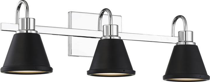 Nuvo Bette 62-1473 Bath Vanity Light 24 in. wide - Polished Nickel / Matte Black