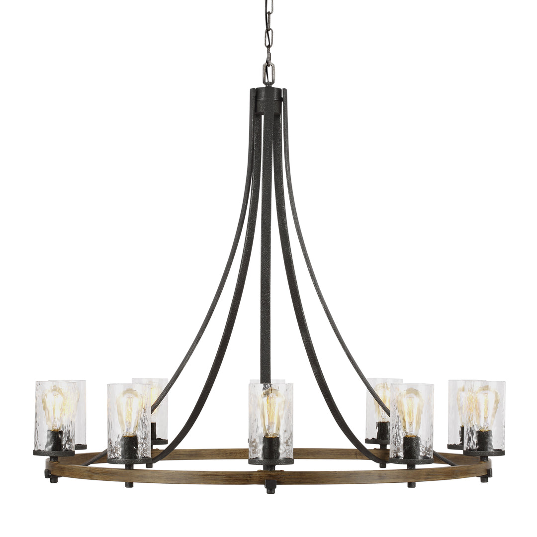 Visual Comfort Studio Angelo F3137/10DWK/SGM Chandelier Light - Distressed Weathered Oak / Slate Grey Metal