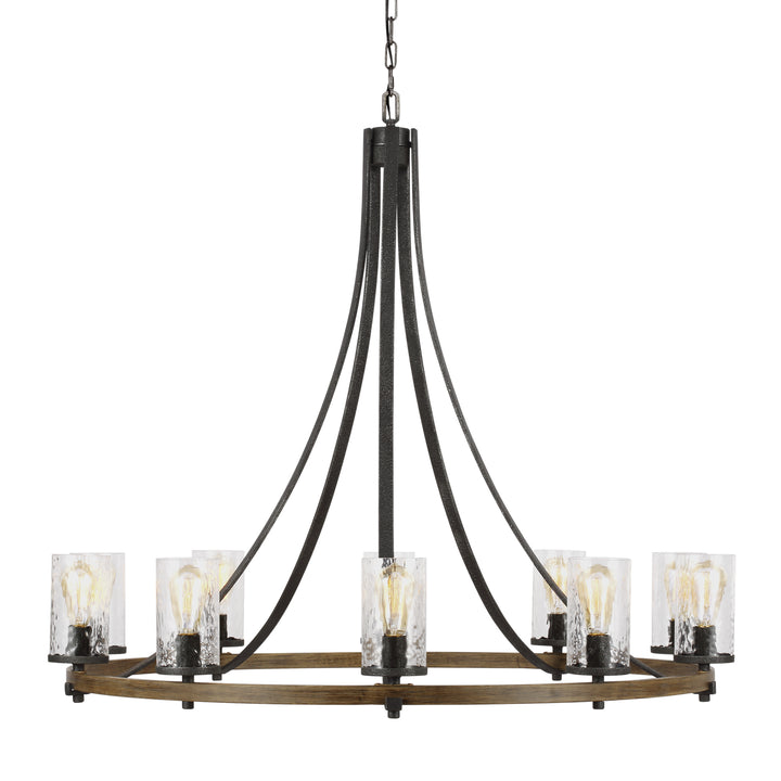 Visual Comfort Studio Angelo F3137/10DWK/SGM Chandelier Light - Distressed Weathered Oak / Slate Grey Metal