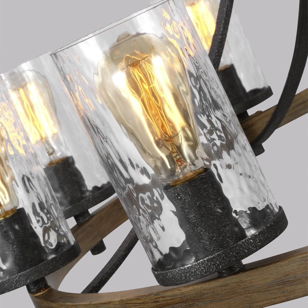 Visual Comfort Studio Angelo F3137/10DWK/SGM Chandelier Light - Distressed Weathered Oak / Slate Grey Metal