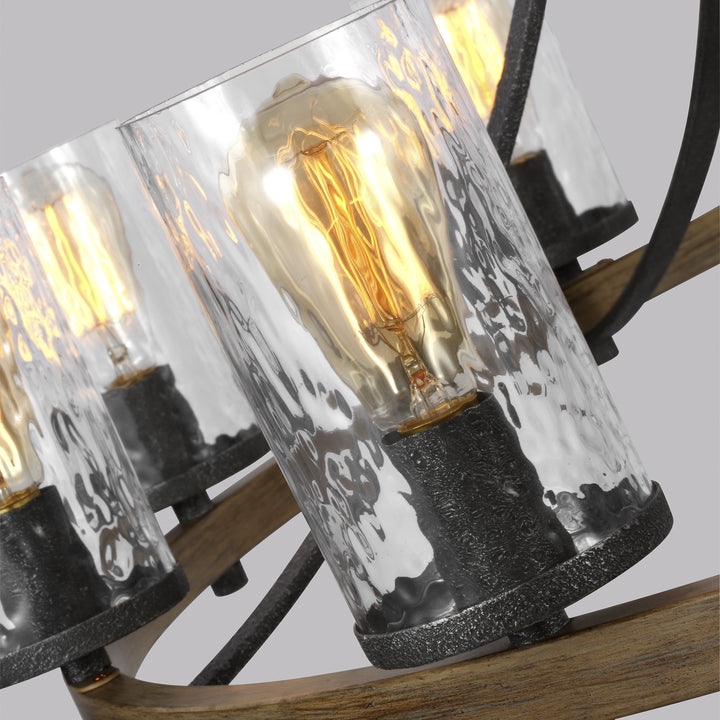 Visual Comfort Studio Angelo F3137/10DWK/SGM Chandelier Light - Distressed Weathered Oak / Slate Grey Metal