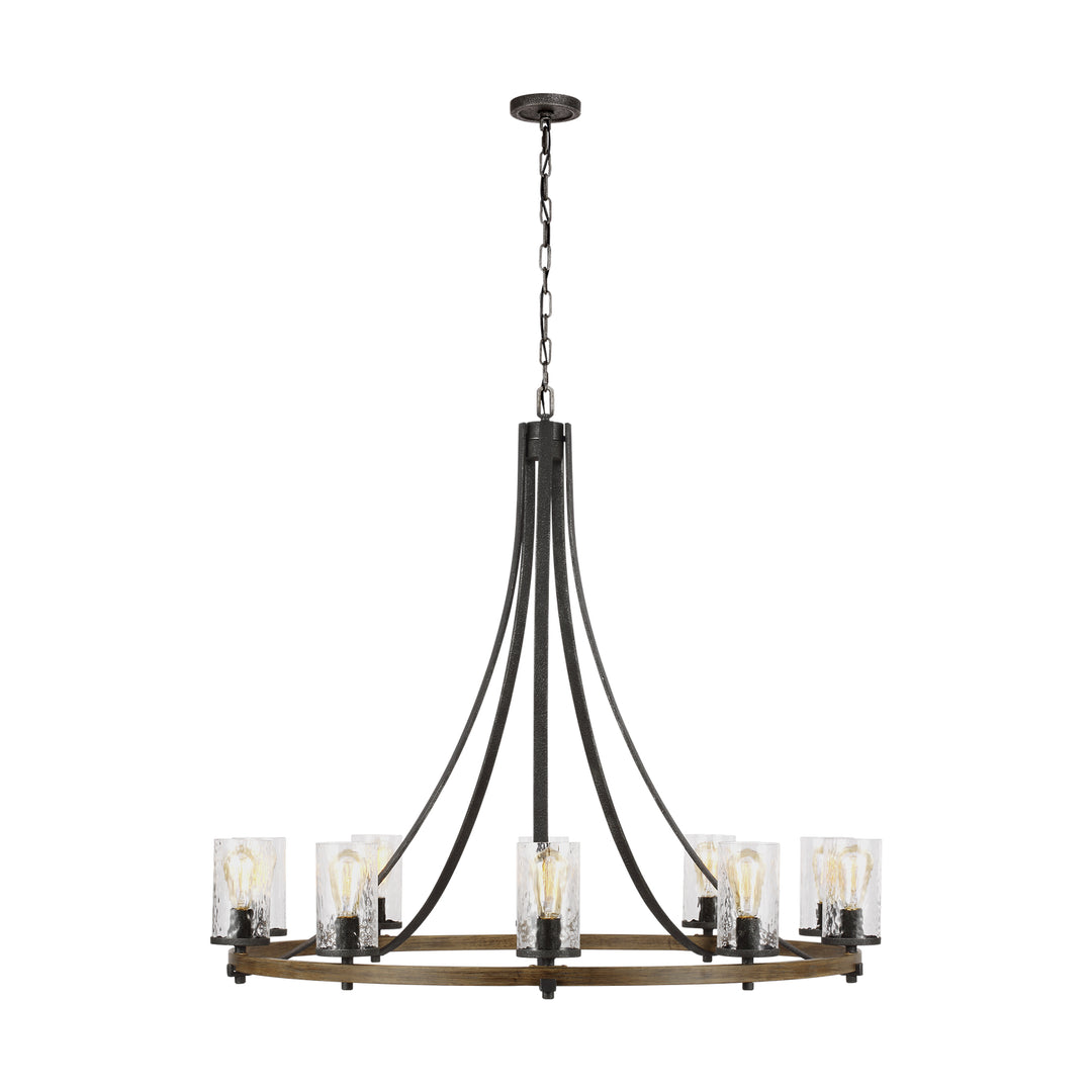 Visual Comfort Studio Angelo F3137/10DWK/SGM Chandelier Light - Distressed Weathered Oak / Slate Grey Metal
