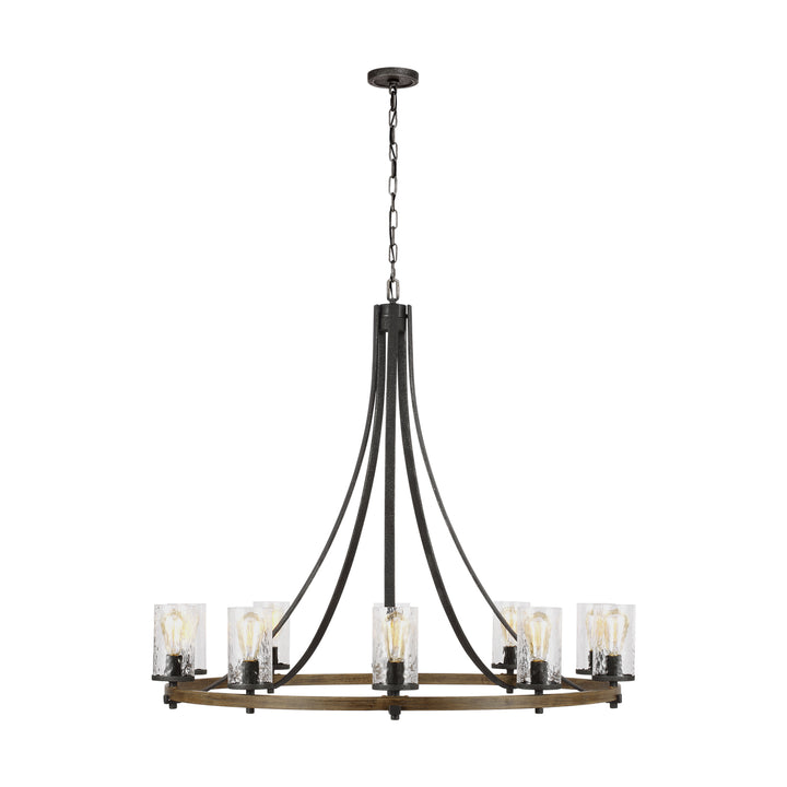 Visual Comfort Studio Angelo F3137/10DWK/SGM Chandelier Light - Distressed Weathered Oak / Slate Grey Metal