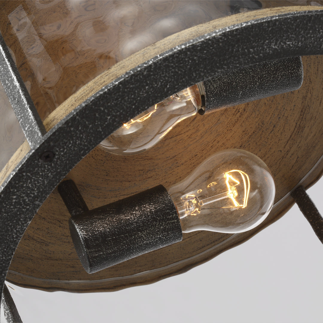 Visual Comfort Studio Angelo FM530DWK/SGM Ceiling Light - Distressed Weathered Oak / Slate Grey Metal