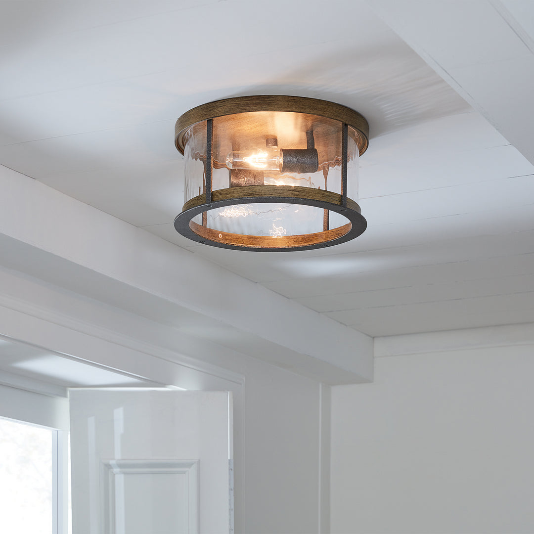 Visual Comfort Studio Angelo FM530DWK/SGM Ceiling Light - Distressed Weathered Oak / Slate Grey Metal