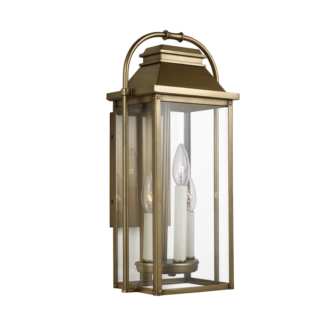 Visual Comfort Studio OL13200PDB Wellsworth Three Light Lantern Outdoor Brass