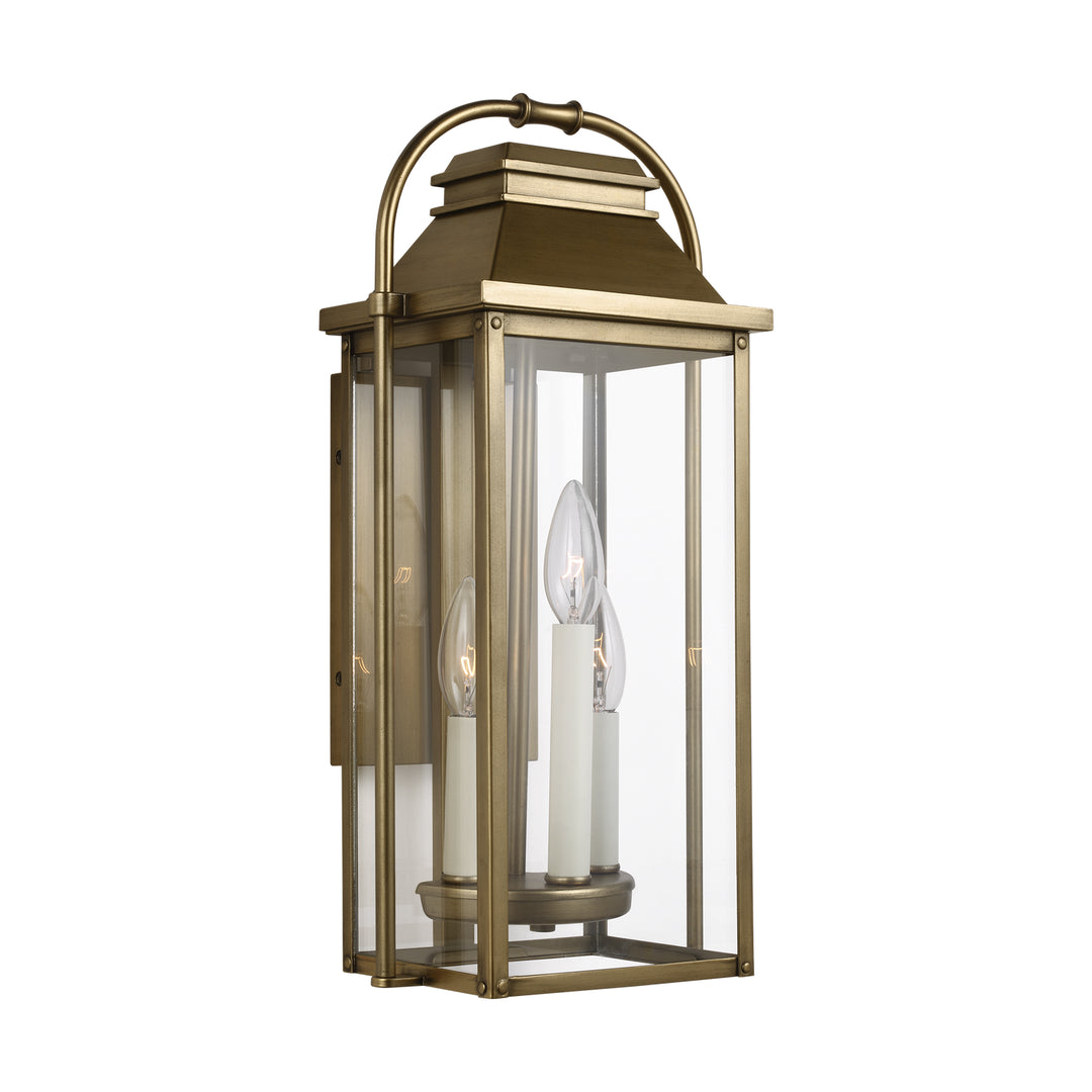 Visual Comfort Studio OL13200PDB Wellsworth Three Light Lantern Outdoor Brass