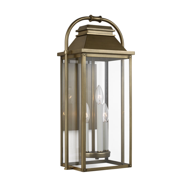 Visual Comfort Studio OL13201PDB Wellsworth Three Light Lantern Outdoor Brass