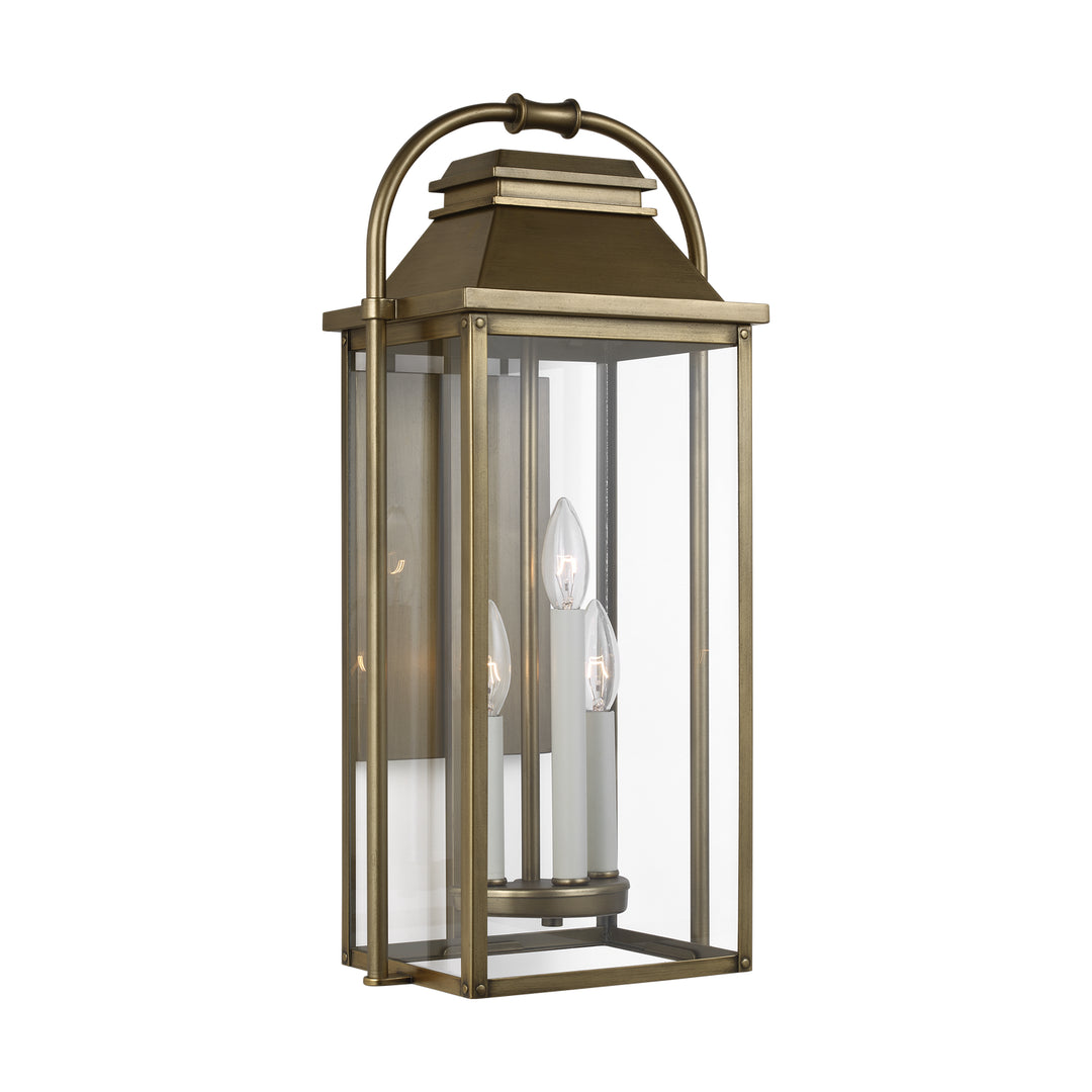Visual Comfort Studio OL13201PDB Wellsworth Three Light Lantern Outdoor Brass