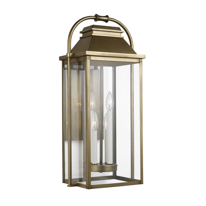 Visual Comfort Studio OL13202PDB Wellsworth Four Light Lantern Outdoor Brass