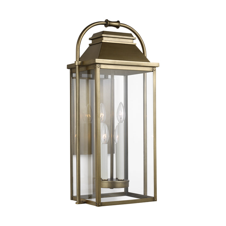 Visual Comfort Studio OL13202PDB Wellsworth Four Light Lantern Outdoor Brass