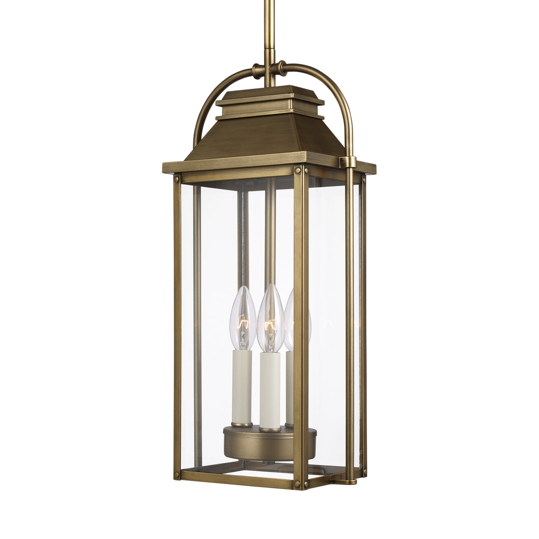 Visual Comfort Studio OL13209PDB Wellsworth Three Light Pendant Outdoor Brass